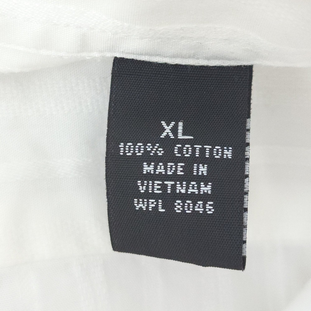 Alfani Men's White Tonal Stripe Button Down Shirt XL Long Sleeve 100% Cotton - Picture 4 of 8